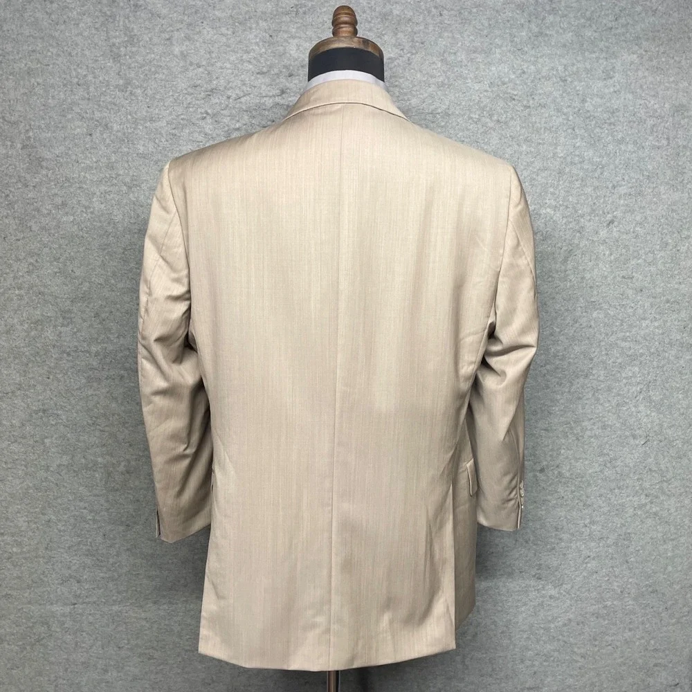 Joseph Abboud Blazer Men 42R Tan Super 120s Wool 2-Button Professional Classic